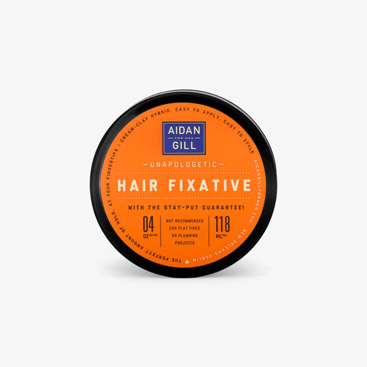 Top of Aidan Gill hair fixative jar on a white background